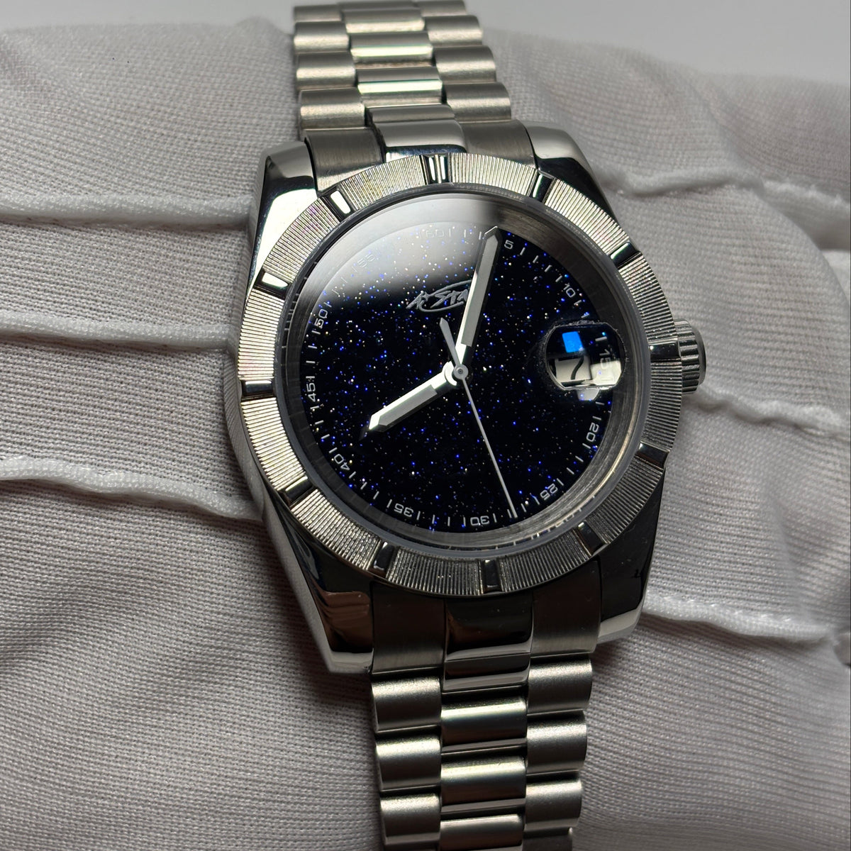 Montre automatique A★Star Azimut — cadran étoilé bleu nuit, boîtier acier 316L
