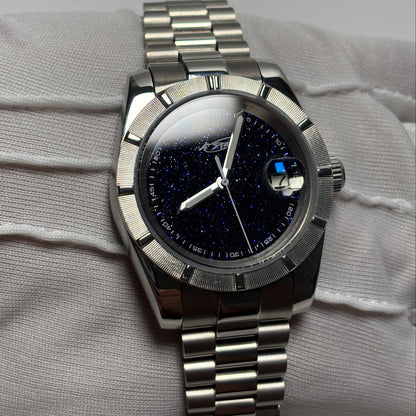 Montre automatique A★Star Azimut — cadran étoilé bleu nuit, boîtier acier 316L