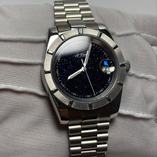 Montre automatique A★Star Azimut — cadran étoilé bleu nuit, boîtier acier 316L