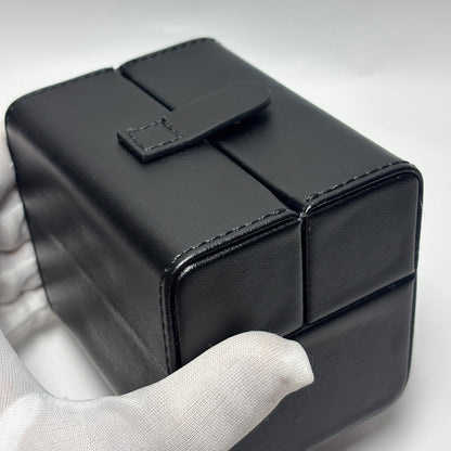 Étui de voyage cuir noir A★Star fermé