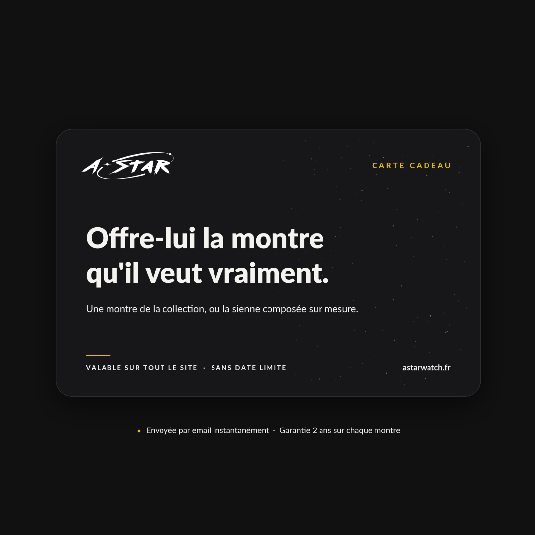Carte cadeau A★Star — offre-lui la montre qu'il veut vraiment