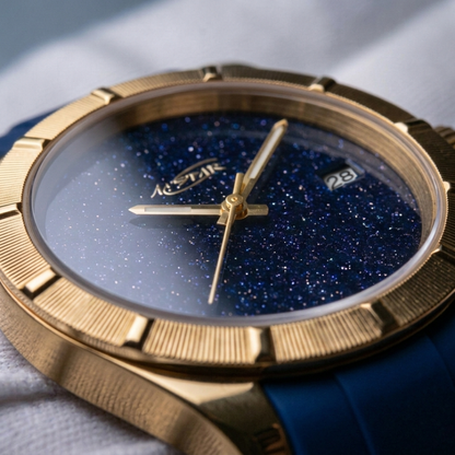 A★Star Pure Gold · Blue — gros plan cadran étoilé